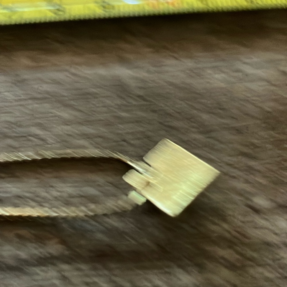 Avon Gold Necklace with Blue Square Pendant - Picture 5 of 5